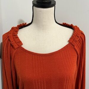 Stylish Orange Knit Sweater
